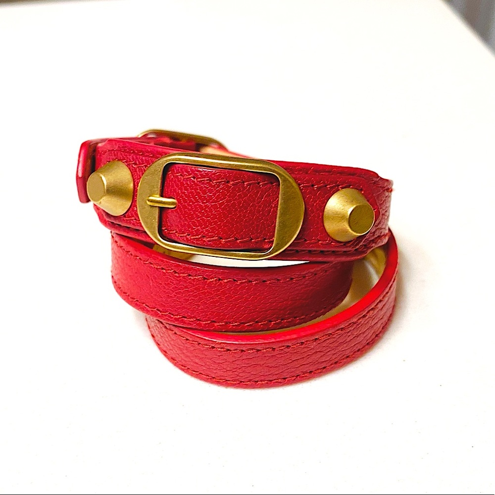 Balenciaga Arena Giant Triple Tour Bracelet in Red